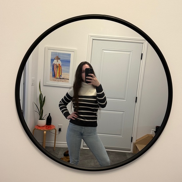 *Pria Grey & White Striped Turtleneck - Picture 2 of 6